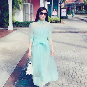 Maje Silky Green Summer Dress